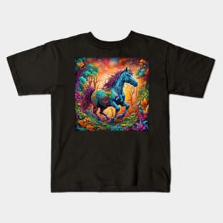 VIBRANT VISIONS (HORSE) Kids T-Shirt